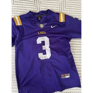 Nike Team Odell Beckham Jr #3 LSU Tigers Jersey Mens Purple NCAA Football OBJ L